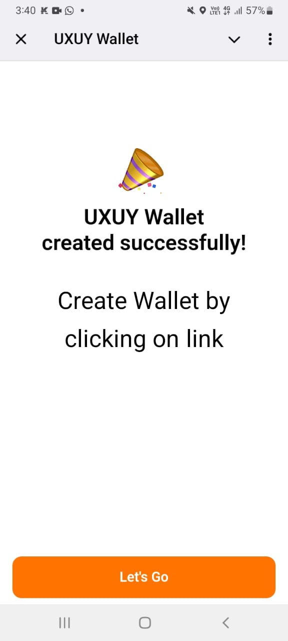 uxuy wallet create pic